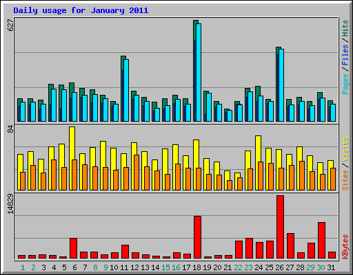 Daily usage for January 2011