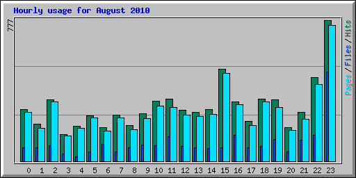 Hourly usage for August 2010