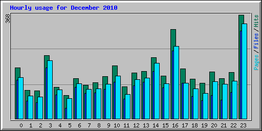 Hourly usage for December 2010