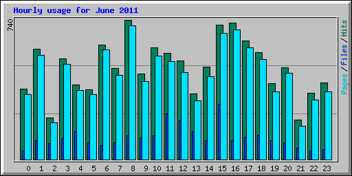 Hourly usage for June 2011