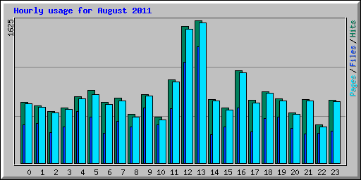 Hourly usage for August 2011